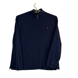 Polo Ralph Lauren Men's Navy Blue 1/4 Zip Long Sleeve Pullover Shirt XXL